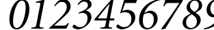 Пример написания цифр шрифтом Miniature Italic
