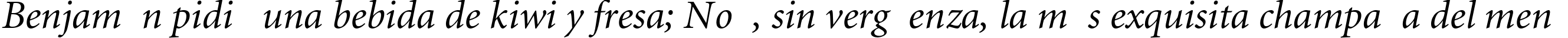 Пример написания шрифтом Miniature Italic текста на испанском