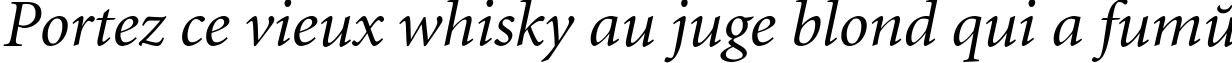 Пример написания шрифтом Minion Italic текста на французском