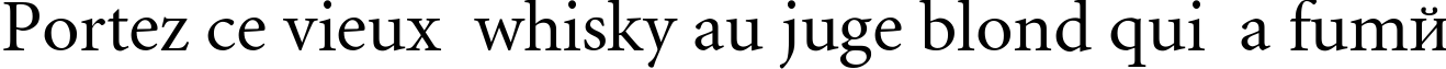 Пример написания шрифтом MinionCyr-Regular текста на французском