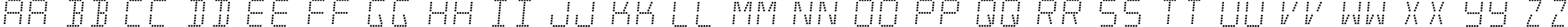 Пример написания английского алфавита шрифтом Minisystem