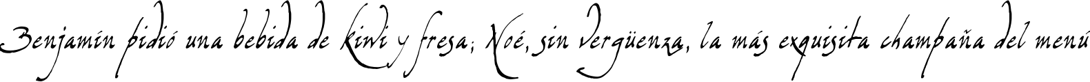 Пример написания шрифтом Missiva текста на испанском