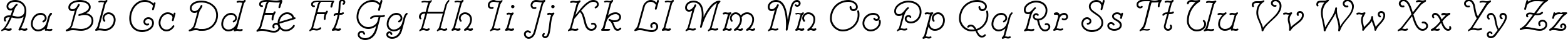 Пример написания английского алфавита шрифтом Modestina