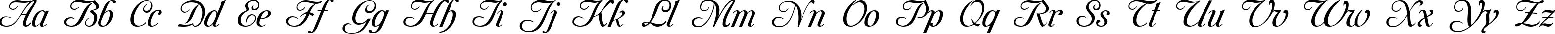 Пример написания английского алфавита шрифтом Mon Amour One Medium