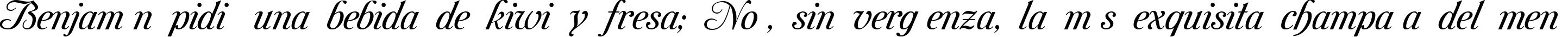 Пример написания шрифтом Mon Amour One Medium текста на испанском