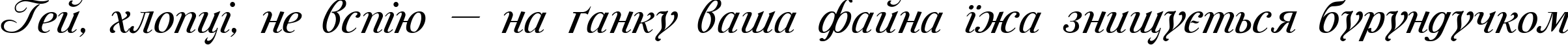 Пример написания шрифтом Mon Amour One Medium текста на украинском