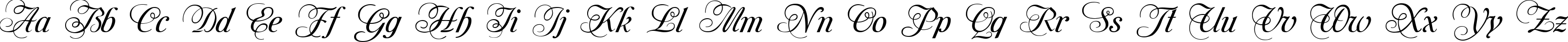Пример написания английского алфавита шрифтом Mon Amour Two Medium