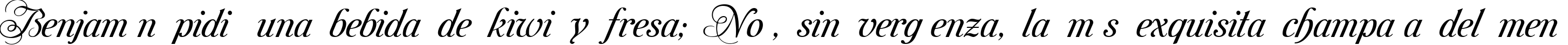 Пример написания шрифтом Mon Amour Two Medium текста на испанском