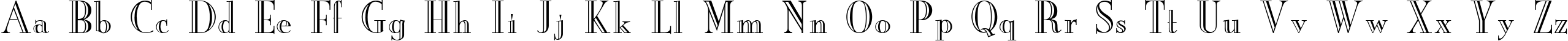 Пример написания английского алфавита шрифтом Mona Lisa RecutITC-Normal
