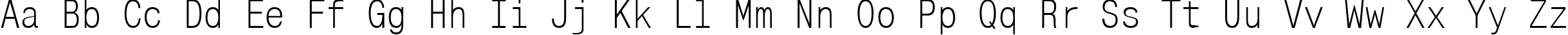 Пример написания английского алфавита шрифтом Mono Condensed