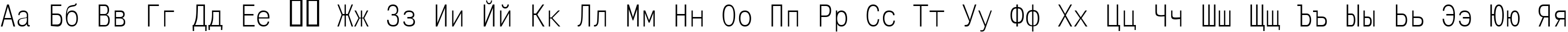 Пример написания русского алфавита шрифтом Mono Condensed