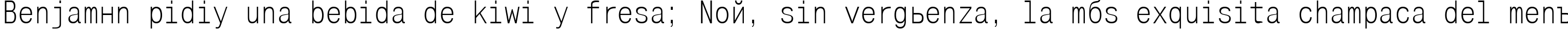 Пример написания шрифтом Mono Condensed текста на испанском