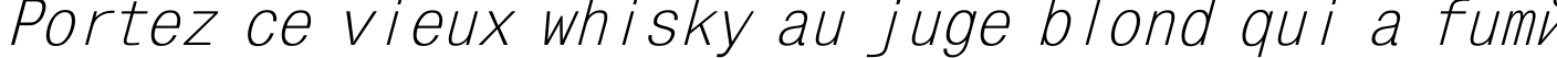 Пример написания шрифтом MonoCondensed Italic текста на французском