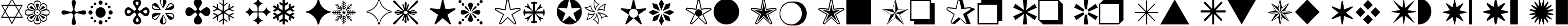 Пример написания английского алфавита шрифтом Monotype Sorts