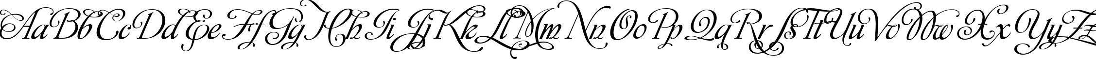 Пример написания английского алфавита шрифтом Monplesir script