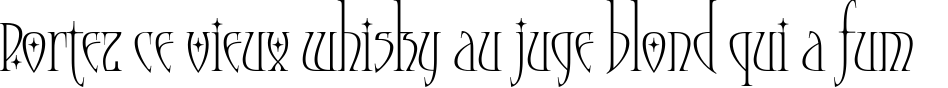 Пример написания шрифтом Moonstone Stars текста на французском
