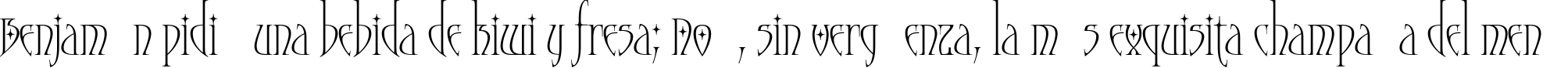 Пример написания шрифтом Moonstone Stars текста на испанском