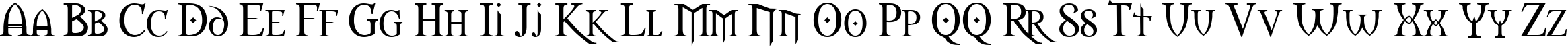 Пример написания английского алфавита шрифтом Morpheus Regular
