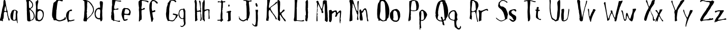 Пример написания английского алфавита шрифтом MotherGoose