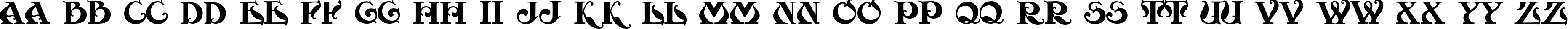 Пример написания английского алфавита шрифтом Moulin Rouge