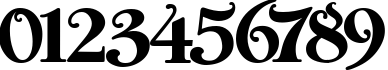 Пример написания цифр шрифтом Moulin Rouge