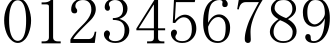 Пример написания цифр шрифтом MS Mincho
