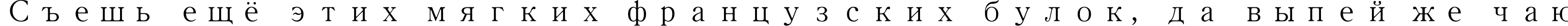 Пример написания шрифтом MS Mincho текста на русском