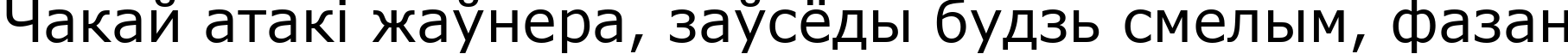 Пример написания шрифтом MS Reference Sans Serif текста на белорусском