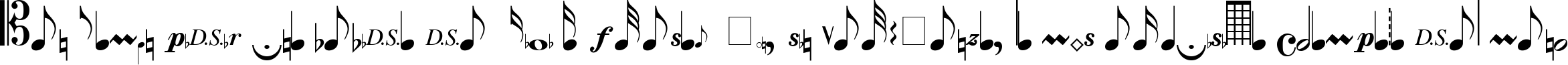 Пример написания шрифтом MusicalSymbols текста на испанском