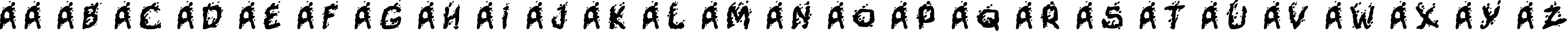 Пример написания английского алфавита шрифтом Mutant Supermodel