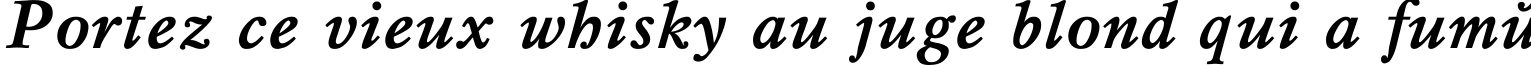 Пример написания шрифтом Mysl Bold Italic текста на французском