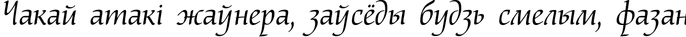 Пример написания шрифтом NataliScript текста на белорусском