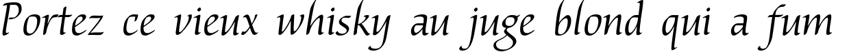 Пример написания шрифтом NataliScript текста на французском