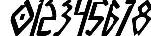 Пример написания цифр шрифтом Native Alien Italic