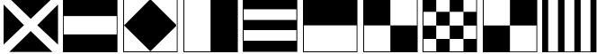 Пример написания цифр шрифтом NauticalFlags