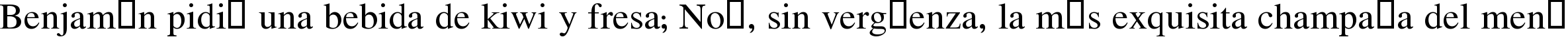 Пример написания шрифтом Nazli текста на испанском
