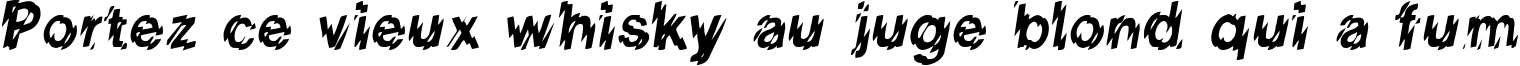 Пример написания шрифтом NERVOUS текста на французском
