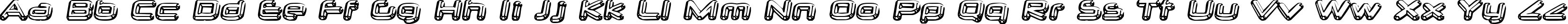 Пример написания английского алфавита шрифтом Neurochrome