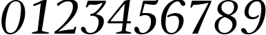 Пример написания цифр шрифтом New Journal Italic:001.001