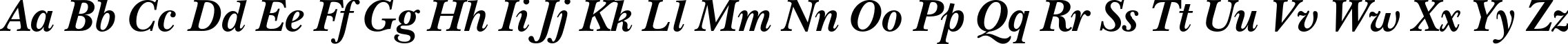 Пример написания английского алфавита шрифтом NewBaskervilleC Bold Italic