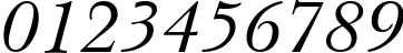 Пример написания цифр шрифтом New Baskerville Italic BT