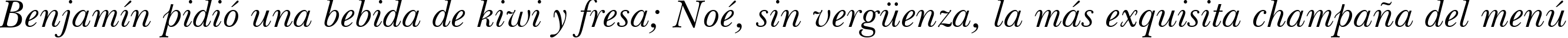 Пример написания шрифтом New Baskerville Italic BT текста на испанском