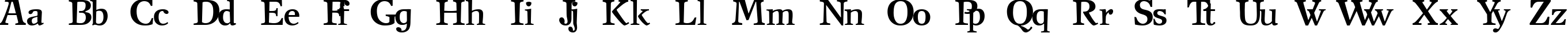 Пример написания английского алфавита шрифтом NewJournal Cyrillic Bold