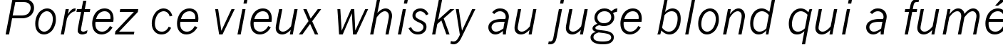 Пример написания шрифтом News Gothic MT Italic текста на французском
