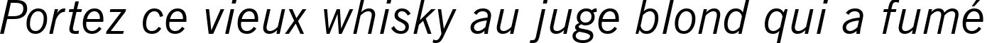 Пример написания шрифтом News Gothic Italic BT текста на французском