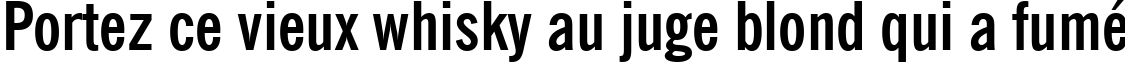 Пример написания шрифтом News Gothic Bold Condensed BT текста на французском