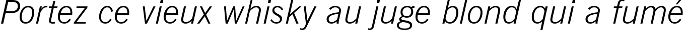Пример написания шрифтом News Gothic Light Italic BT текста на французском