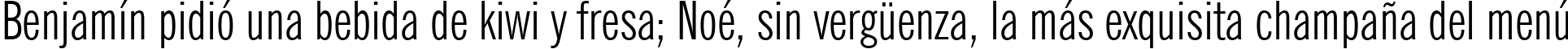 Пример написания шрифтом News Gothic Extra Condensed BT текста на испанском
