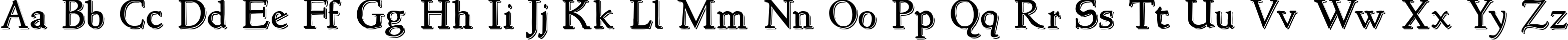 Пример написания английского алфавита шрифтом NewStyle Embossed