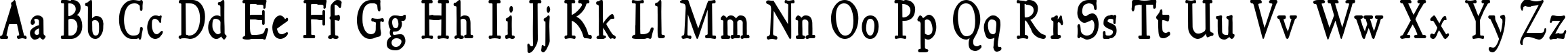 Пример написания английского алфавита шрифтом NewStyleCondensed Bold